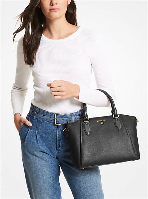 sienna medium pebbled leather satchel michael kors|Michael Kors sienna medium.